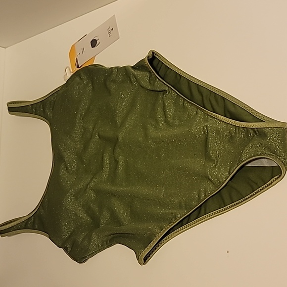 NWT Fe Noel X Target Dark Olive Metallic Swimsuit + NWT The Day Fashion Sunglass - Picture 8 of 16